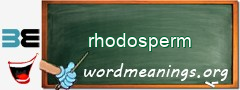 WordMeaning blackboard for rhodosperm